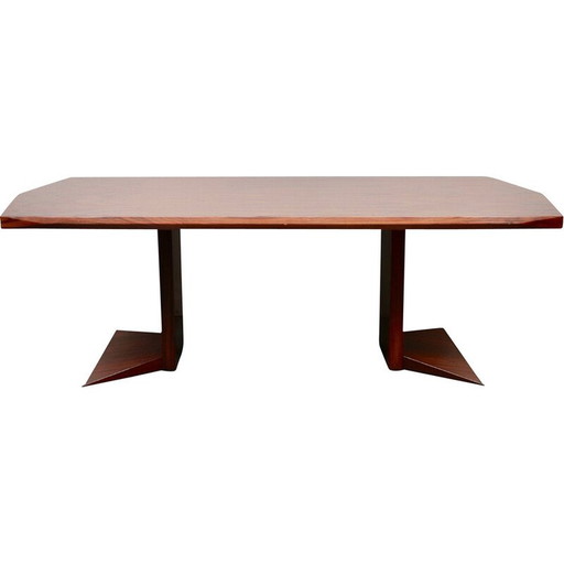 Table vintage en placage de bois de rose, Italie 1970