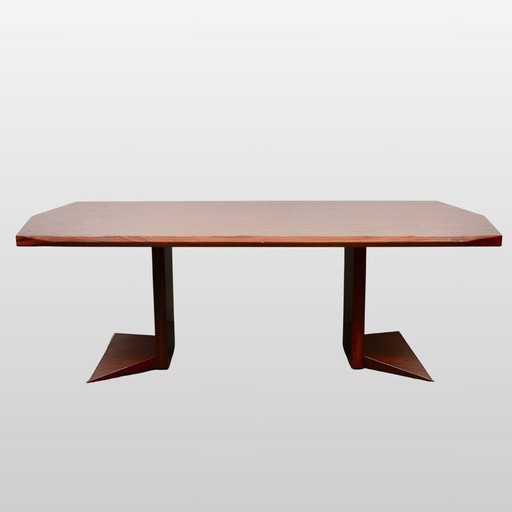 Table vintage en placage de bois de rose, Italie 1970