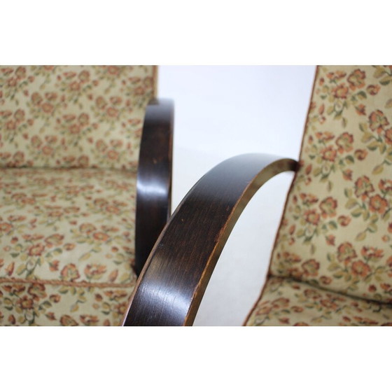 Image 1 of Paire de fauteuils en bois et tissu par Jindřich Halabala, 1960s