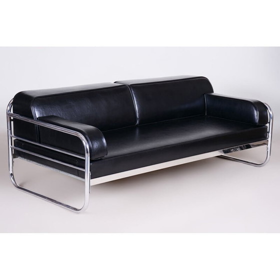 Image 1 of Canapé noir vintage de Hynek Gottwald, années 1930