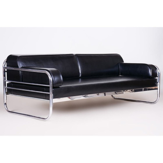 Image 1 of Canapé noir vintage de Hynek Gottwald, années 1930
