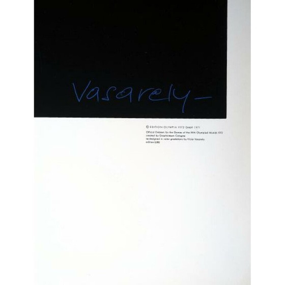 Image 1 of Affiche sérigraphiée vintage "Munich Olympics" par Vasarely Victor