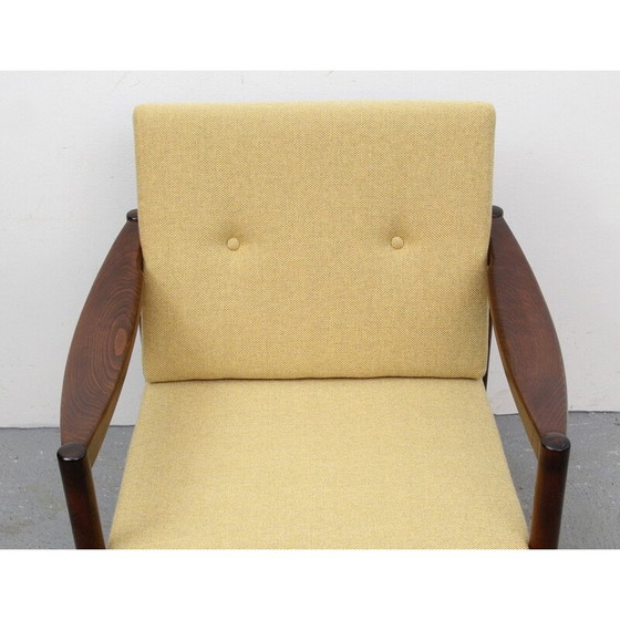 Image 1 of Fauteuil en noyer jaune du Mid Century - années 1960