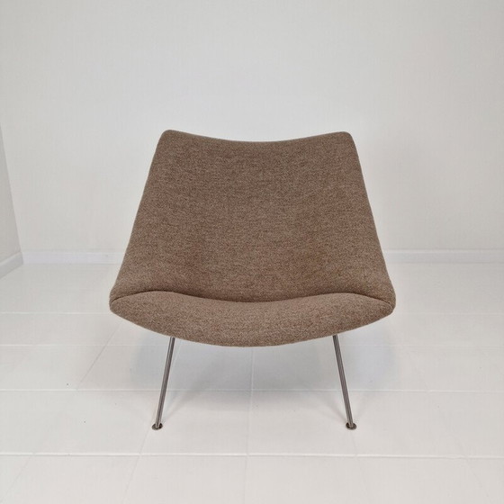 Image 1 of Fauteuil Vintage Oyster avec ottoman pieds en métal nickelé par Pierre Paulin pour Artifort, 1960