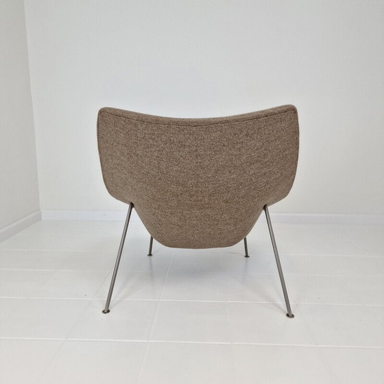 Image 1 of Fauteuil Vintage Oyster avec ottoman pieds en métal nickelé par Pierre Paulin pour Artifort, 1960