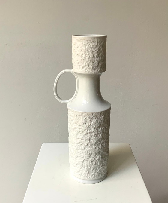 Image 1 of 2 Vases Vintage • Royal Kpm & Arcta De Thomas • Porcelaine • Biscuit • Op Art • Space Age • 1960