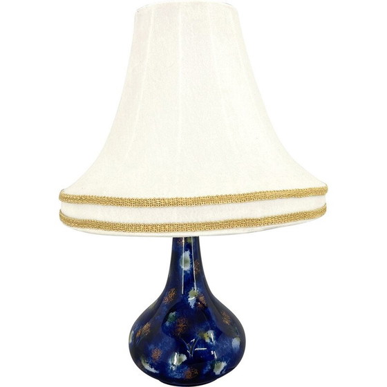 Image 1 of Lampe de table vintage en céramique et tissu, Tchécoslovaquie