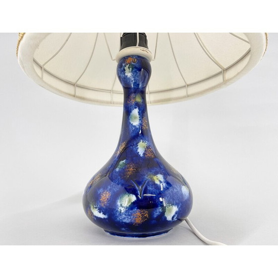 Image 1 of Lampe de table vintage en céramique et tissu, Tchécoslovaquie