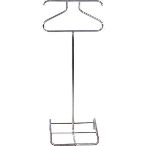 Porte-manteau Bauhaus vintage en tube d'acier chromé