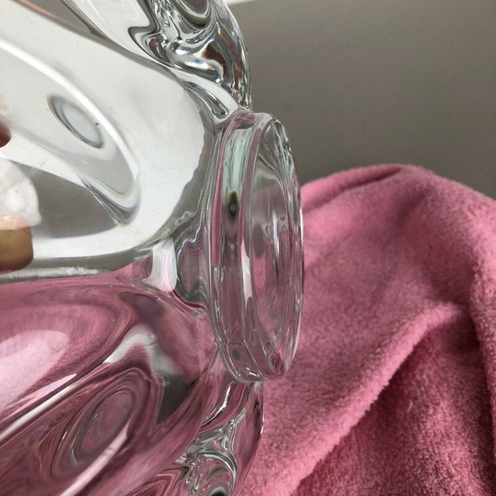 Image 1 of Coupe en cristal vintage avec motifs floraux pour Art Vannes, France 1970