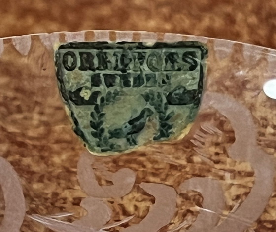 Image 1 of Petite coupe en verre Orrefors signée et datée par Simon Gate. 1927.