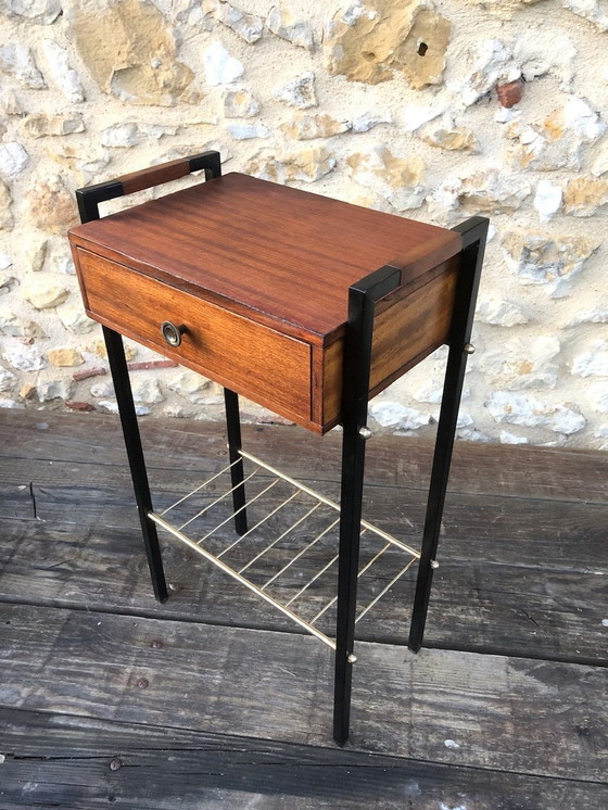 Image 1 of Table d'appoint vintage avec porte-revues 1960's