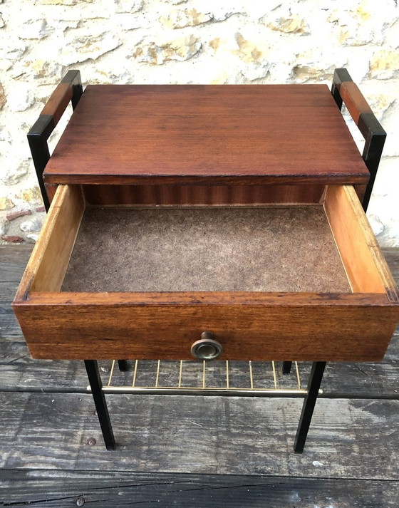Image 1 of Table d'appoint vintage avec porte-revues 1960's