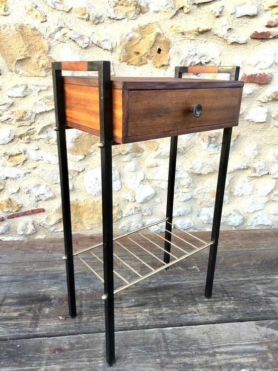 Image 1 of Table d'appoint vintage avec porte-revues 1960's