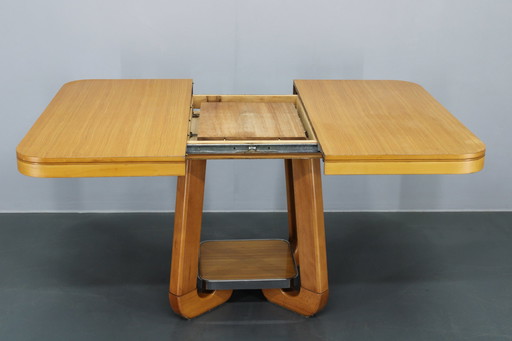 Table de salle à manger à rallonge italienne des années 1970 en érable