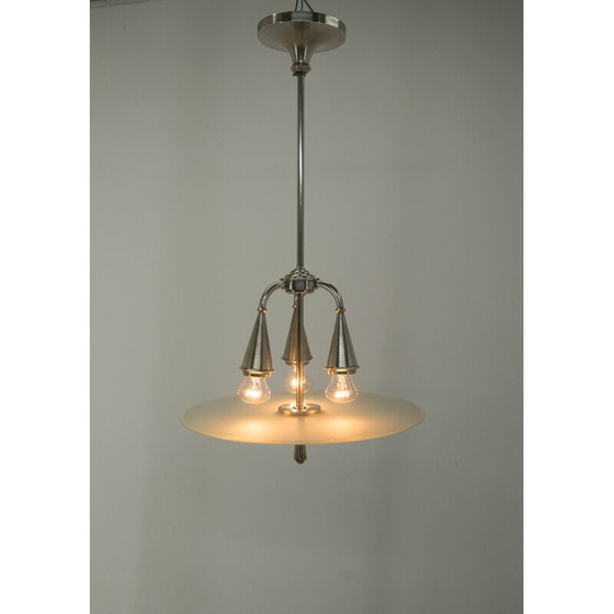 Image 1 of Lustre vintage nickelé Art Déco, 1920