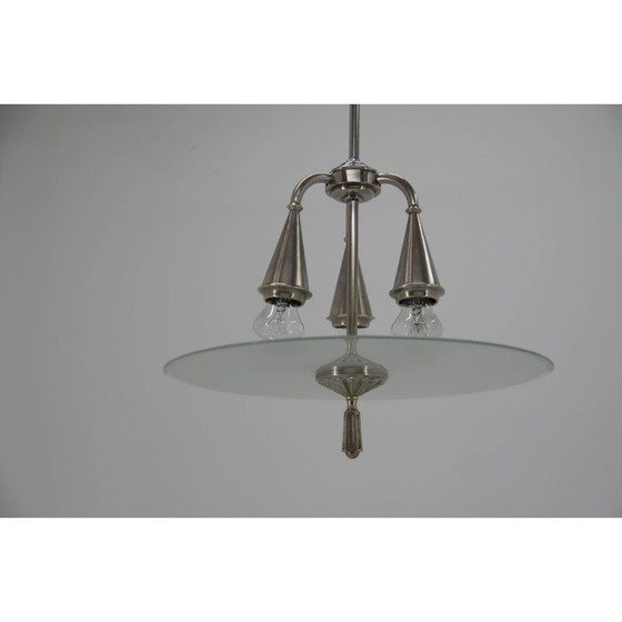 Image 1 of Lustre vintage nickelé Art Déco, 1920