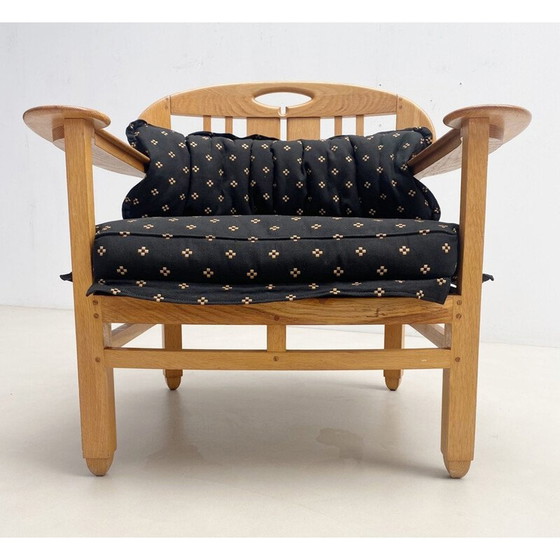 Image 1 of Fauteuil en pin du milieu du siècle par Giorgetti, Italie années 1950