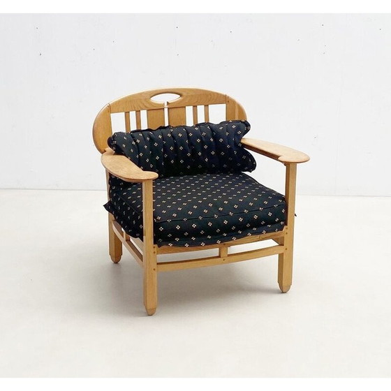 Image 1 of Fauteuil en pin du milieu du siècle par Giorgetti, Italie années 1950