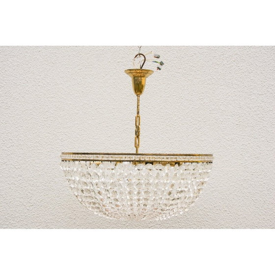 Image 1 of Lustre autrichien en verre de cristal vintage par Bakalovits and Sons, années 1950