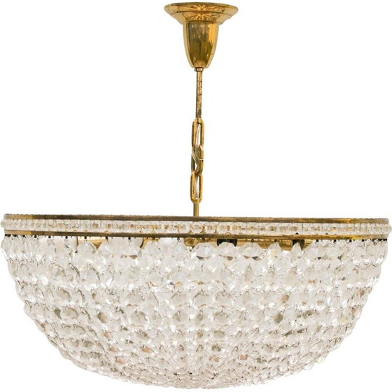 Image 1 of Lustre autrichien en verre de cristal vintage par Bakalovits and Sons, années 1950