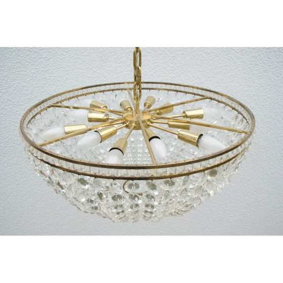 Image 1 of Lustre autrichien en verre de cristal vintage par Bakalovits and Sons, années 1950