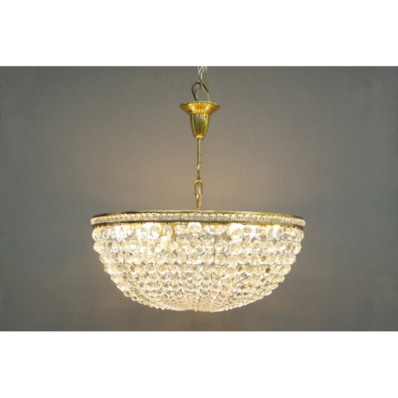 Image 1 of Lustre autrichien en verre de cristal vintage par Bakalovits and Sons, années 1950