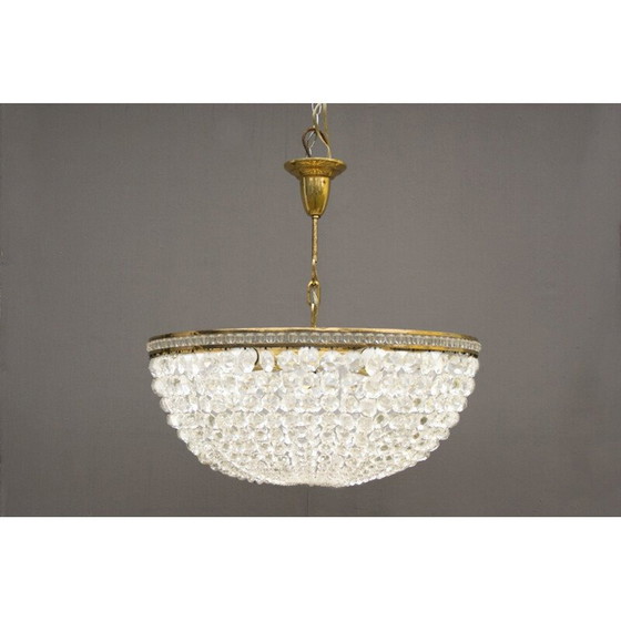 Image 1 of Lustre autrichien en verre de cristal vintage par Bakalovits and Sons, années 1950