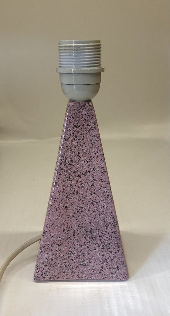 Image 1 of Lampe Pyramidale En Porcelaine De Bruxelles Effet Terrazzo Rosé 