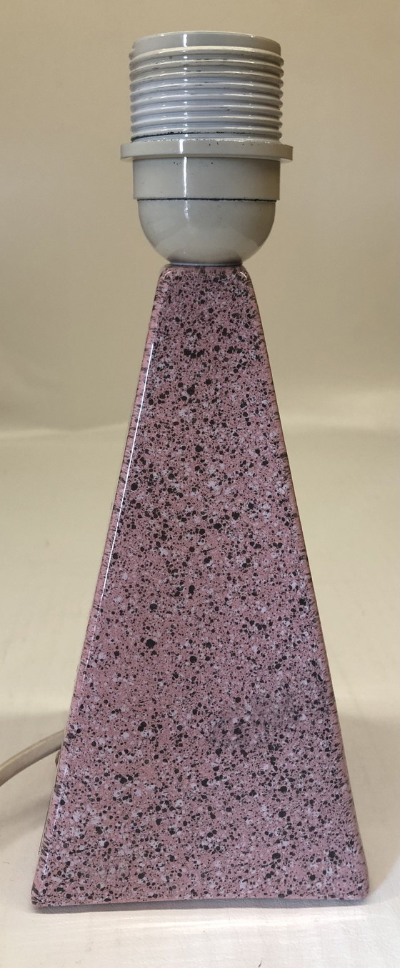 Image 1 of Lampe Pyramidale En Porcelaine De Bruxelles Effet Terrazzo Rosé 