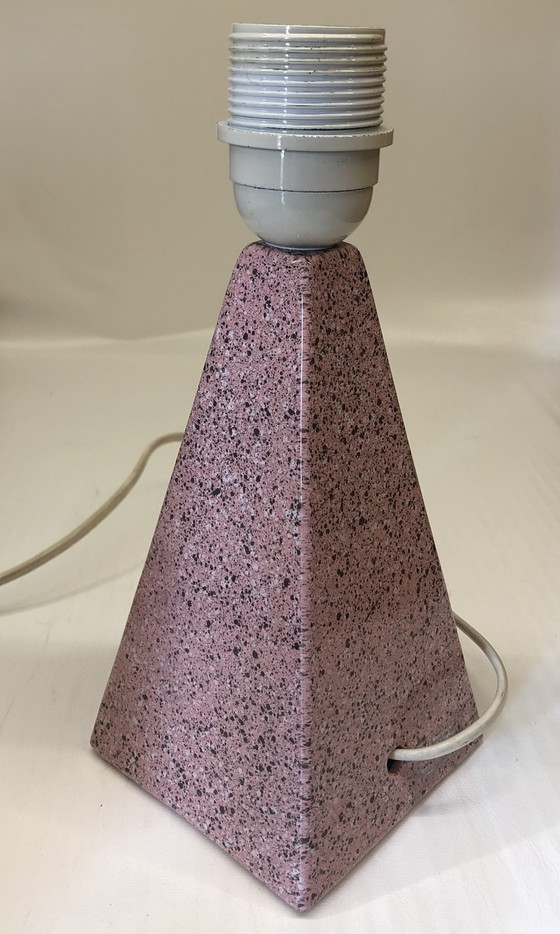 Image 1 of Lampe Pyramidale En Porcelaine De Bruxelles Effet Terrazzo Rosé 