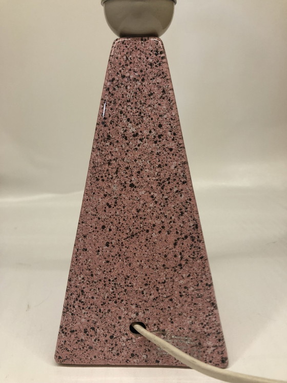 Image 1 of Lampe Pyramidale En Porcelaine De Bruxelles Effet Terrazzo Rosé 