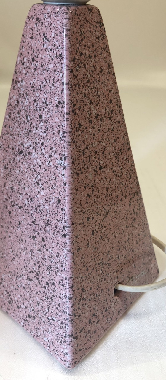 Image 1 of Lampe Pyramidale En Porcelaine De Bruxelles Effet Terrazzo Rosé 