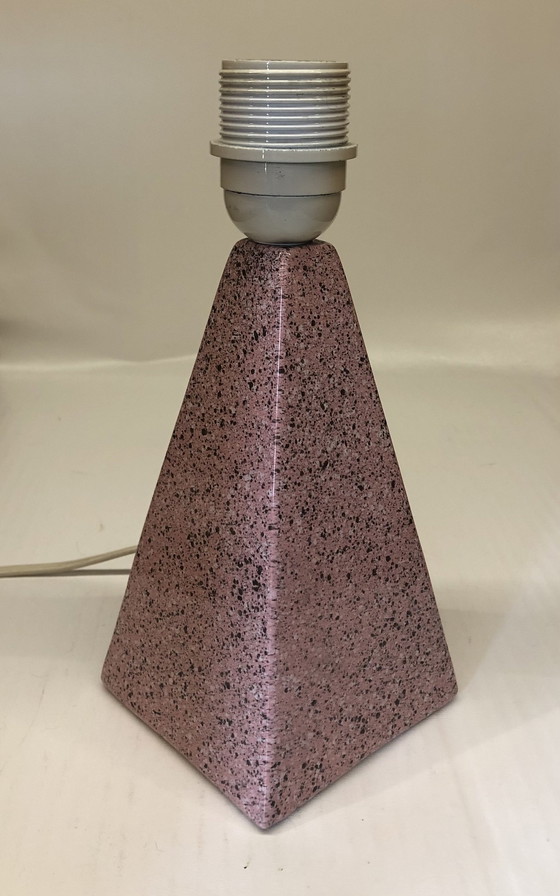 Image 1 of Lampe Pyramidale En Porcelaine De Bruxelles Effet Terrazzo Rosé 