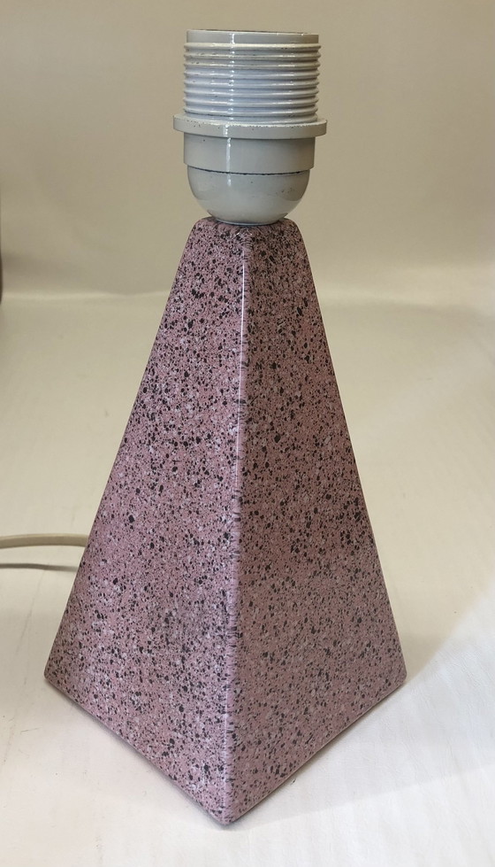 Image 1 of Lampe Pyramidale En Porcelaine De Bruxelles Effet Terrazzo Rosé 