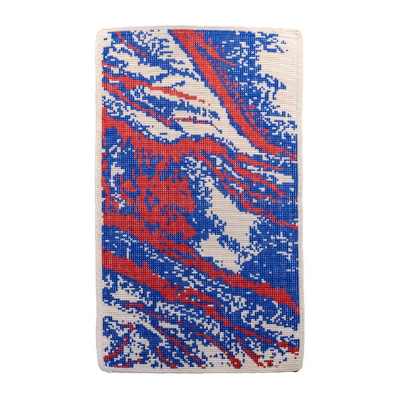 Image 1 of Tapis bleu et rouge en forme de branche