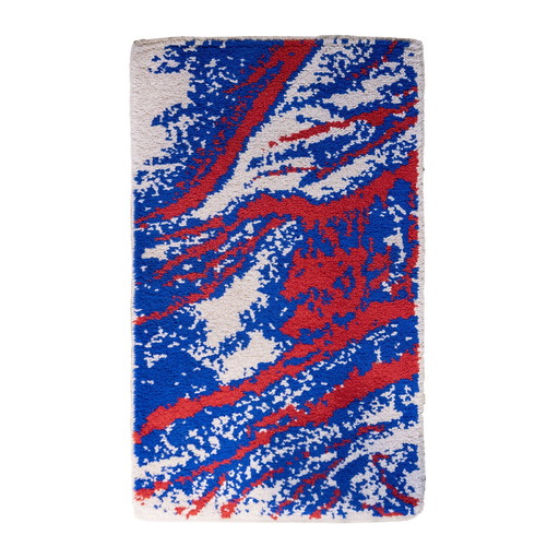 Tapis bleu et rouge en forme de branche