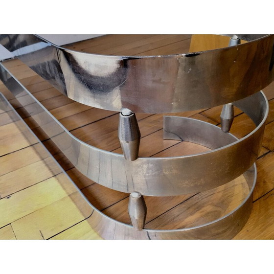 Image 1 of Table basse vintage en verre fumé, 1970