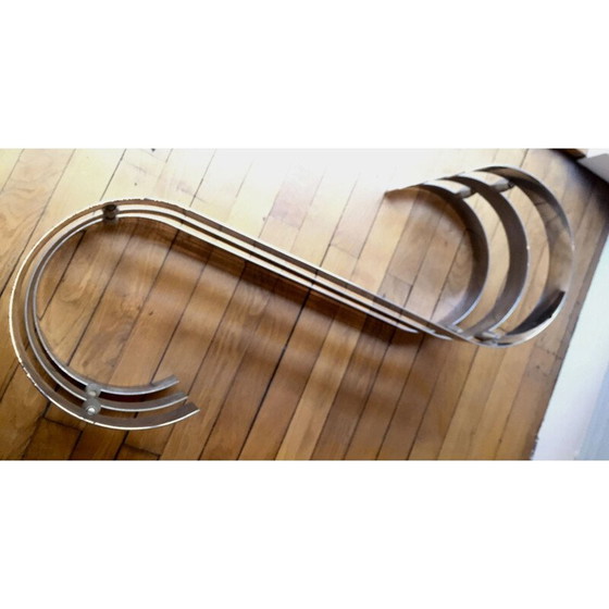 Image 1 of Table basse vintage en verre fumé, 1970