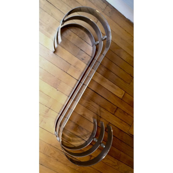 Image 1 of Table basse vintage en verre fumé, 1970
