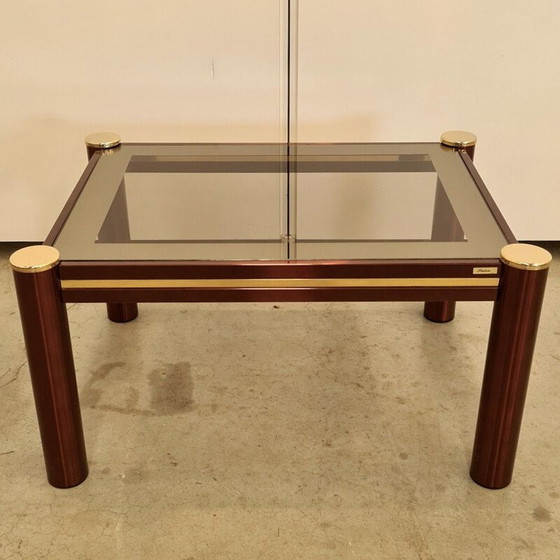 Image 1 of Table de salon vintage Fedam bordeaux et or