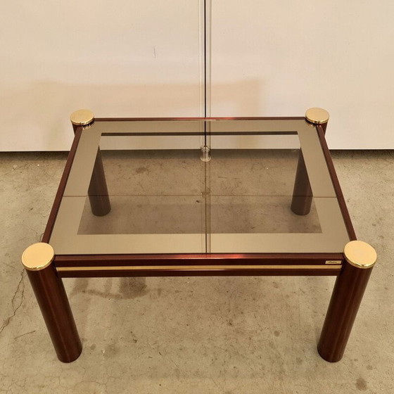 Image 1 of Table de salon vintage Fedam bordeaux et or