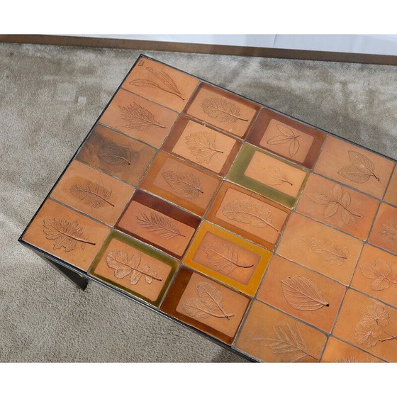 Image 1 of Table basse rectangulaire vintage en céramique par Roger Capron, France 1960