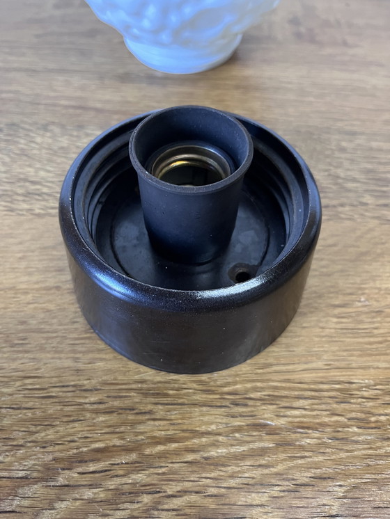 Image 1 of 2X Plafonnier en verre blanc Mid Century 'Moon' Space Age