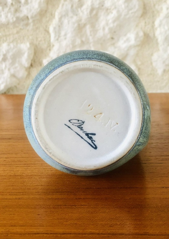 Image 1 of  Service à liqueur en grès flammé Art Nouveau de Denbac, ensemble de 7 pièces