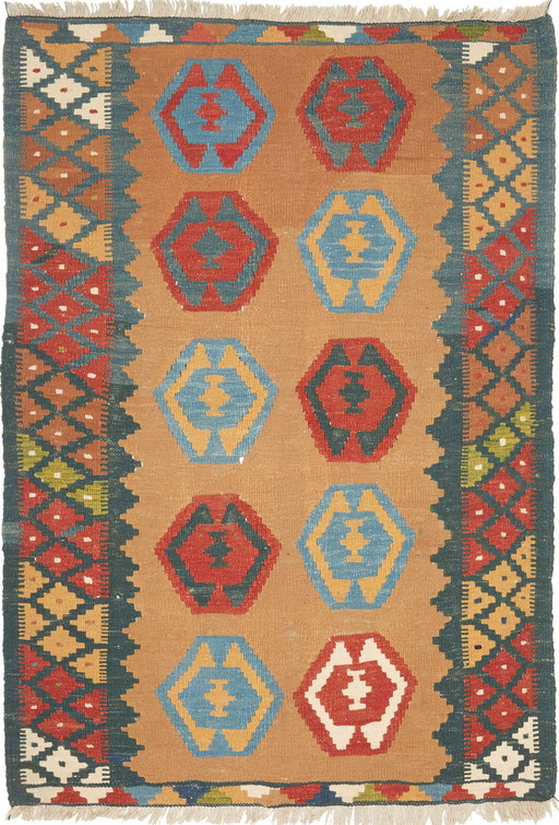 Kilim Perse Kashgaï -Tissé à la main- Pièce de collection- 153 X 106 cm No. 448820