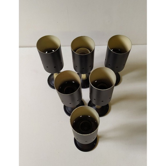 Image 1 of Ensemble de 6 petits projecteurs italiens vintage, années 1950
