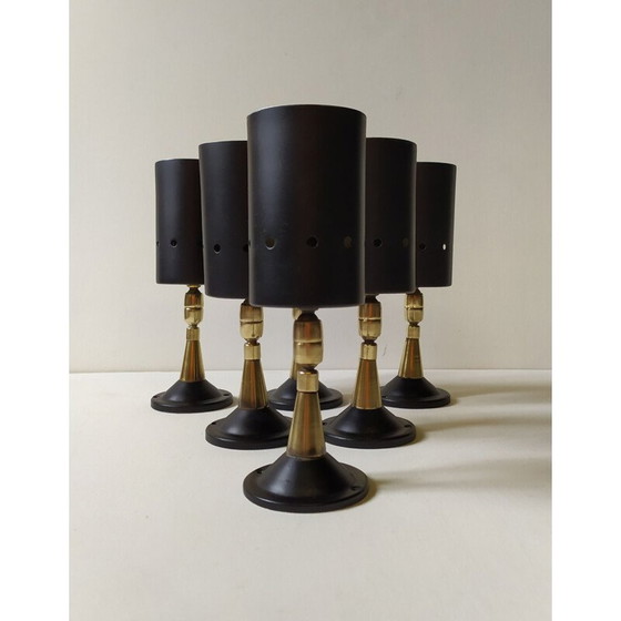 Image 1 of Ensemble de 6 petits projecteurs italiens vintage, années 1950