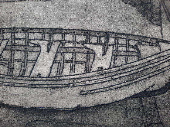 Image 1 of Pêche en bois Vlet 5/15 - Gravure Oscar Verpoorten - 1980