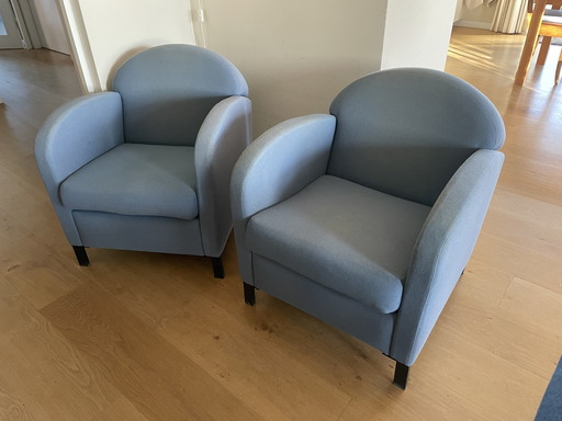 2 Fauteuils gris-bleu